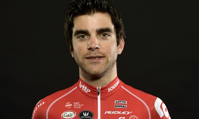 Tony Gallopin: Cyclist with the colors of Lotto Soudal.