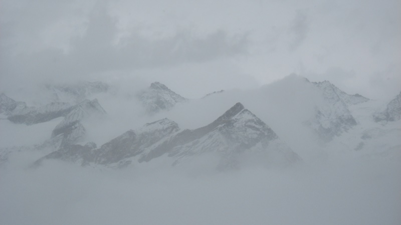 Mountains in a snow storm (Zermatt, Switzerland).
